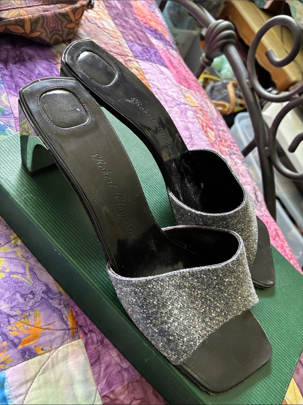 Robert Clergerie sequin silver sandals